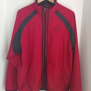 Adidas Men's Track Jacket Full Zip Red Black Size M